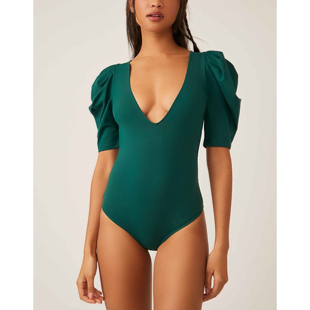 FREE PEOPLE Va Va Voop Bodysuit / Evergreen